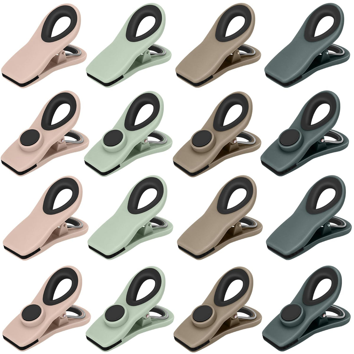 TACGEA Chip Clips, Magnetic Bag Clips for Food Storage, 12 Pack, Neutral