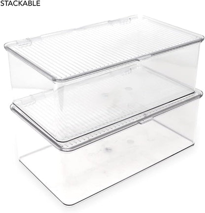 Isaac Jacobs Medium Stackable Organizer Bin (10.75”x6.5”x3.7”)