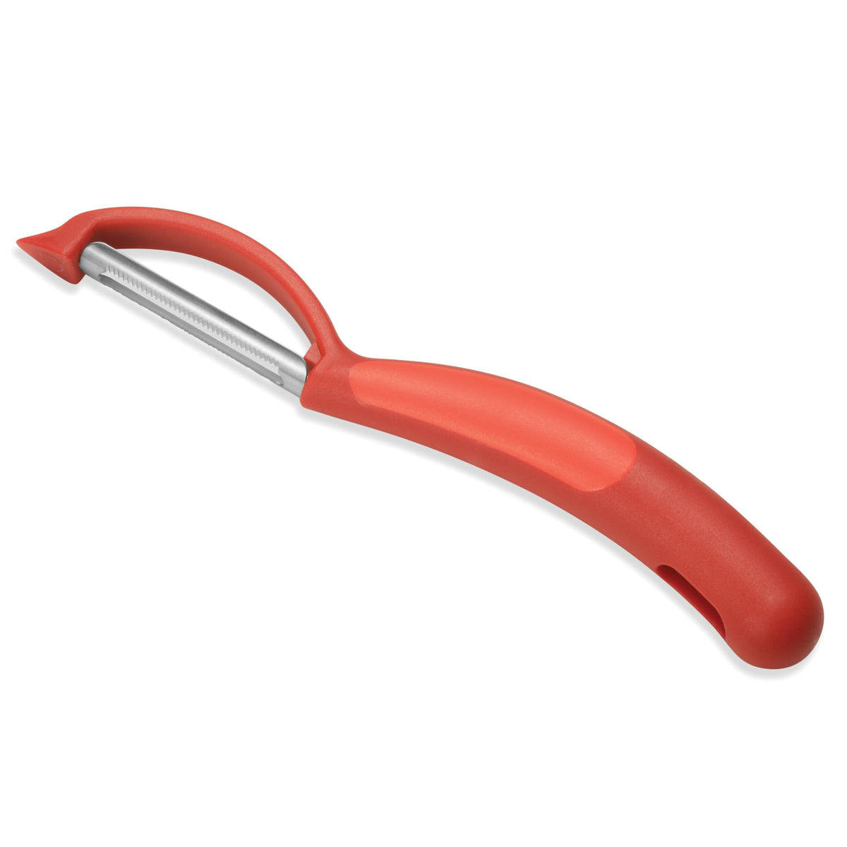 Kuhn Rikon Serrated Piranha “Swivel” Peeler 7.25” Red