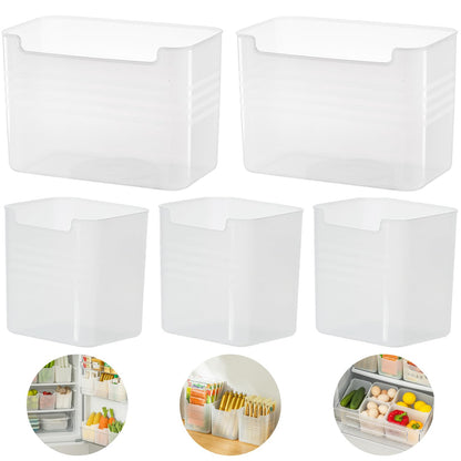 6 Pack Refrigerator Organizer Box, Plastic Refrigerator Side Door Storage Containers, Space-Saving Organizer Bins for Refrige, Refrige Drawers for Fruit and Vegetable (Clear,S×6)