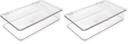 Isaac Jacobs Medium Stackable Organizer Bin (10.75”x6.5”x3.7”)