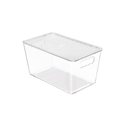 Vtopmart 6 Pack Clear Stackable Storage Bins with Lids and Handles, Medium