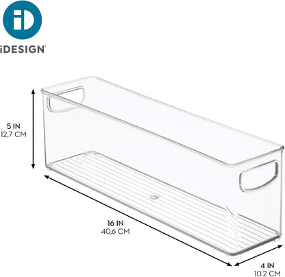 iDesign Plastic Stackable Pantry Bin, Set of 2, Clear