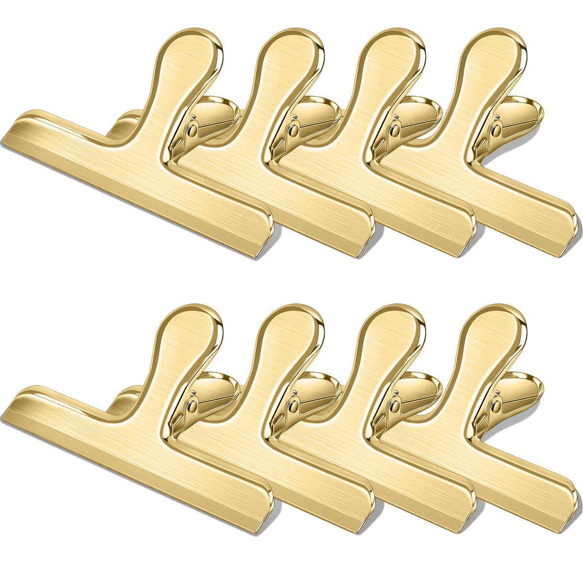 Bag Clips, 8 Pack Chip Clips Heavy Duty Snack Bread Coffee Clip, Air Tight Seal Food Clip Large Clamp Office Paper Clamps for Food Packages, Kitchen, Office, Home, Fridge Black