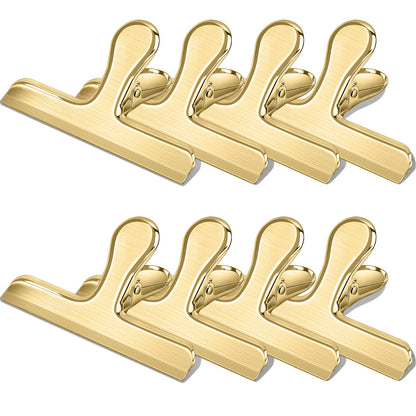 Bag Clips, 8 Pack Chip Clips Heavy Duty Snack Bread Coffee Clip, Air Tight Seal Food Clip Large Clamp Office Paper Clamps for Food Packages, Kitchen, Office, Home, Fridge Black