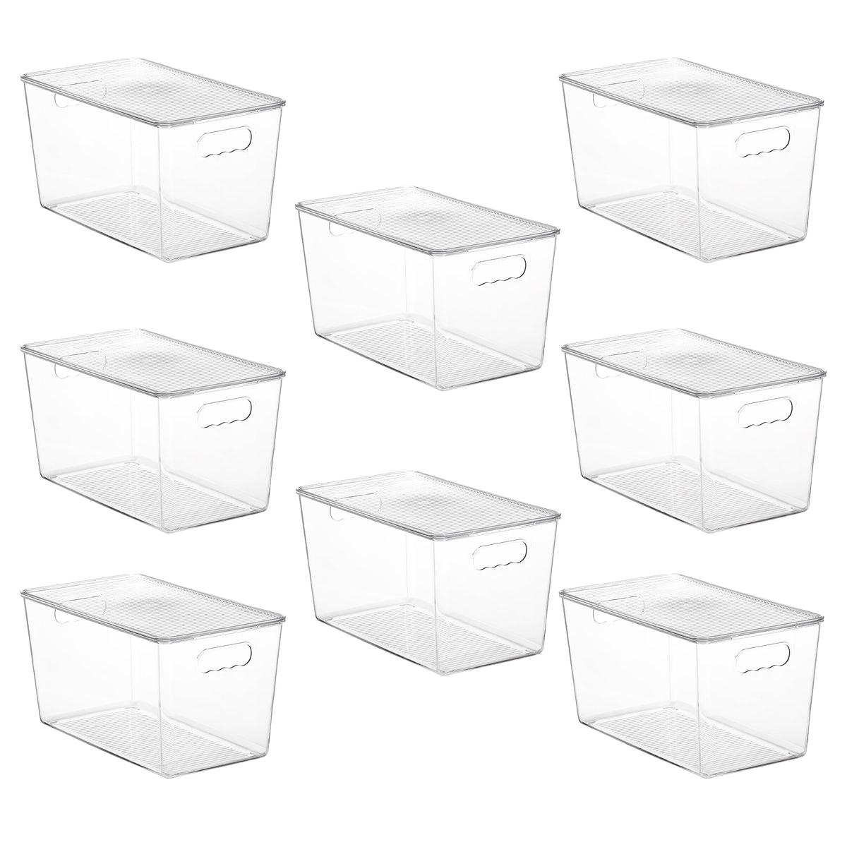 Vtopmart 6 Pack Clear Stackable Storage Bins with Lids and Handles, XLarge