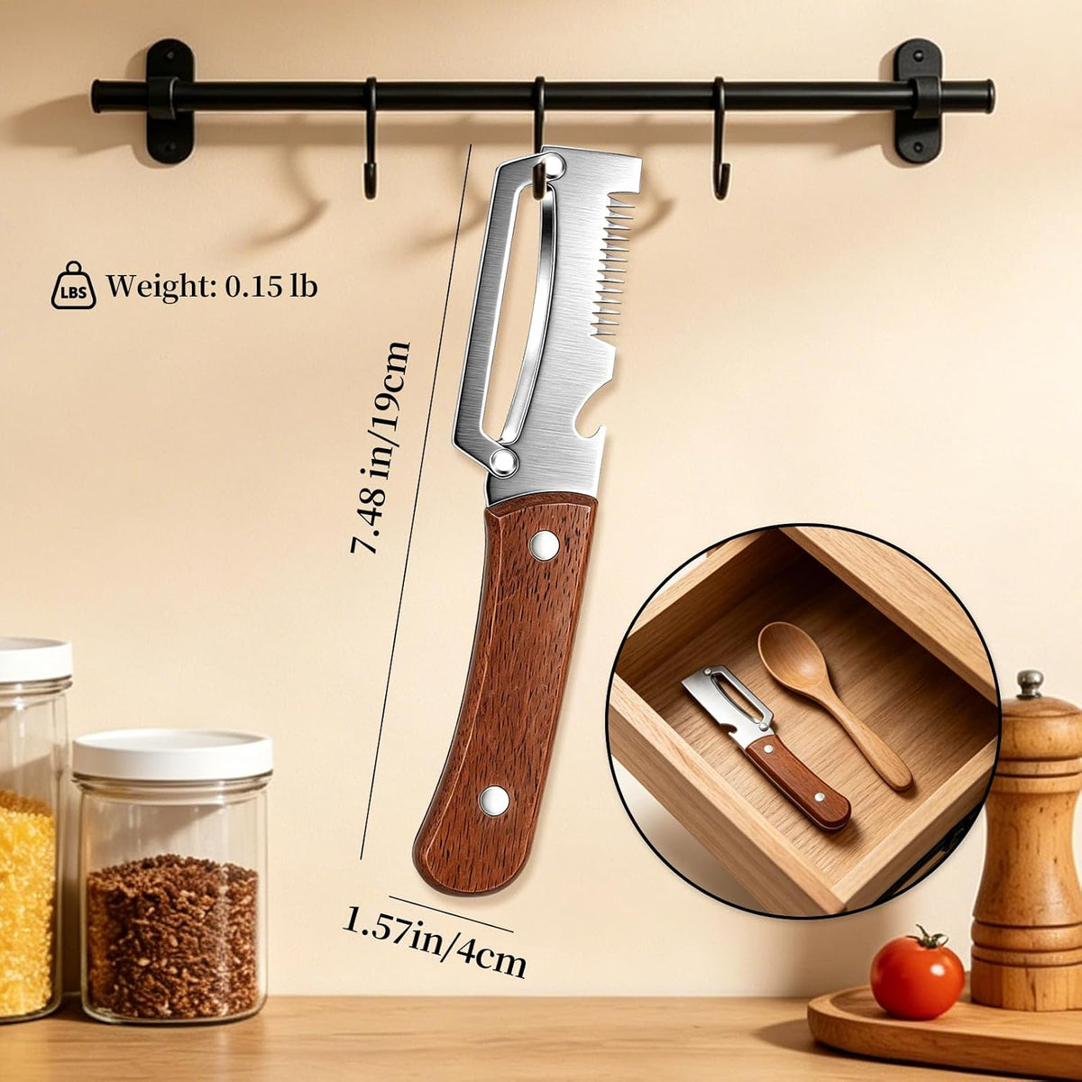 2 PCS Multifunctional Vegetable Peeler for Kitchen, 4-in-1 Peeler Shredder