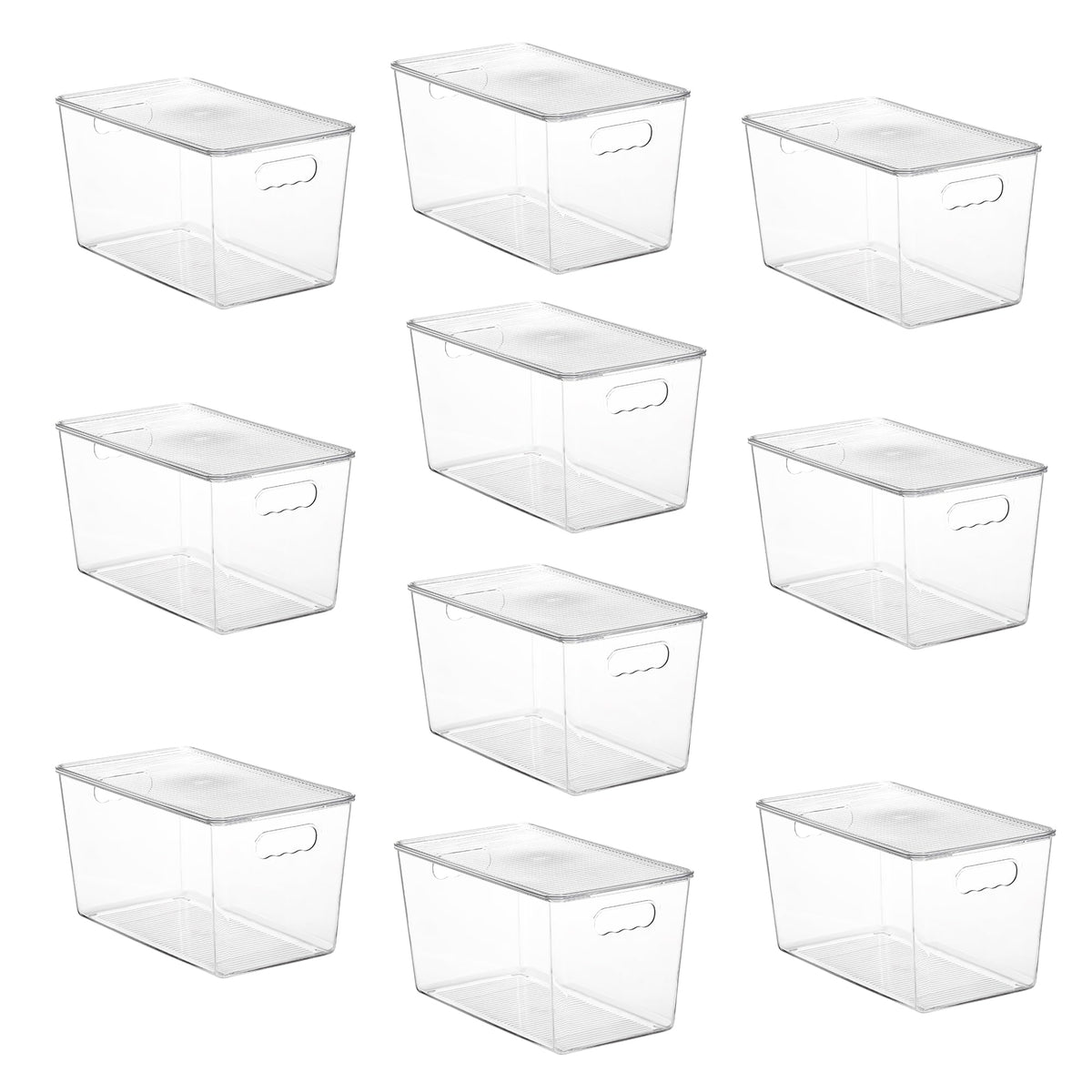 Vtopmart 6 Pack Clear Stackable Storage Bins with Lids and Handles, XLarge