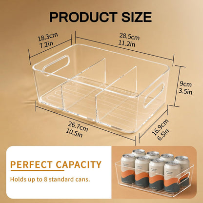 Mpotmiy 6-Pack Pantry Organizers and Storage, Clear Fridge Organizer Bins