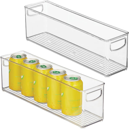 iDesign Plastic Stackable Pantry Bin, Set of 2, Clear