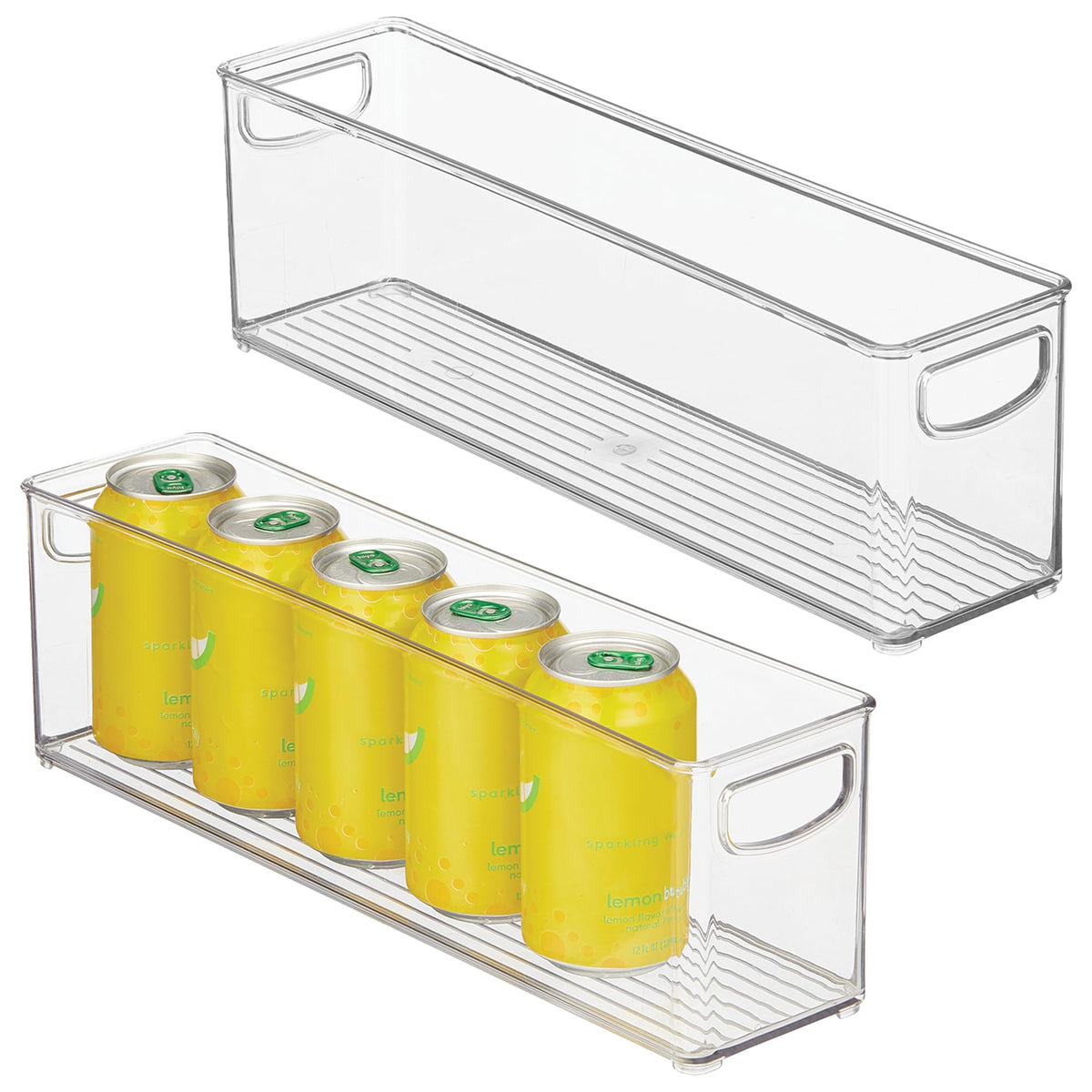 iDesign Plastic Stackable Pantry Bin, Set of 2, Clear