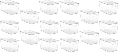 Vtopmart 6 Pack Clear Stackable Storage Bins with Lids and Handles, XLarge