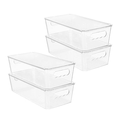 Vtopmart 2pcs Clear Stackable Storage Bins with Lids