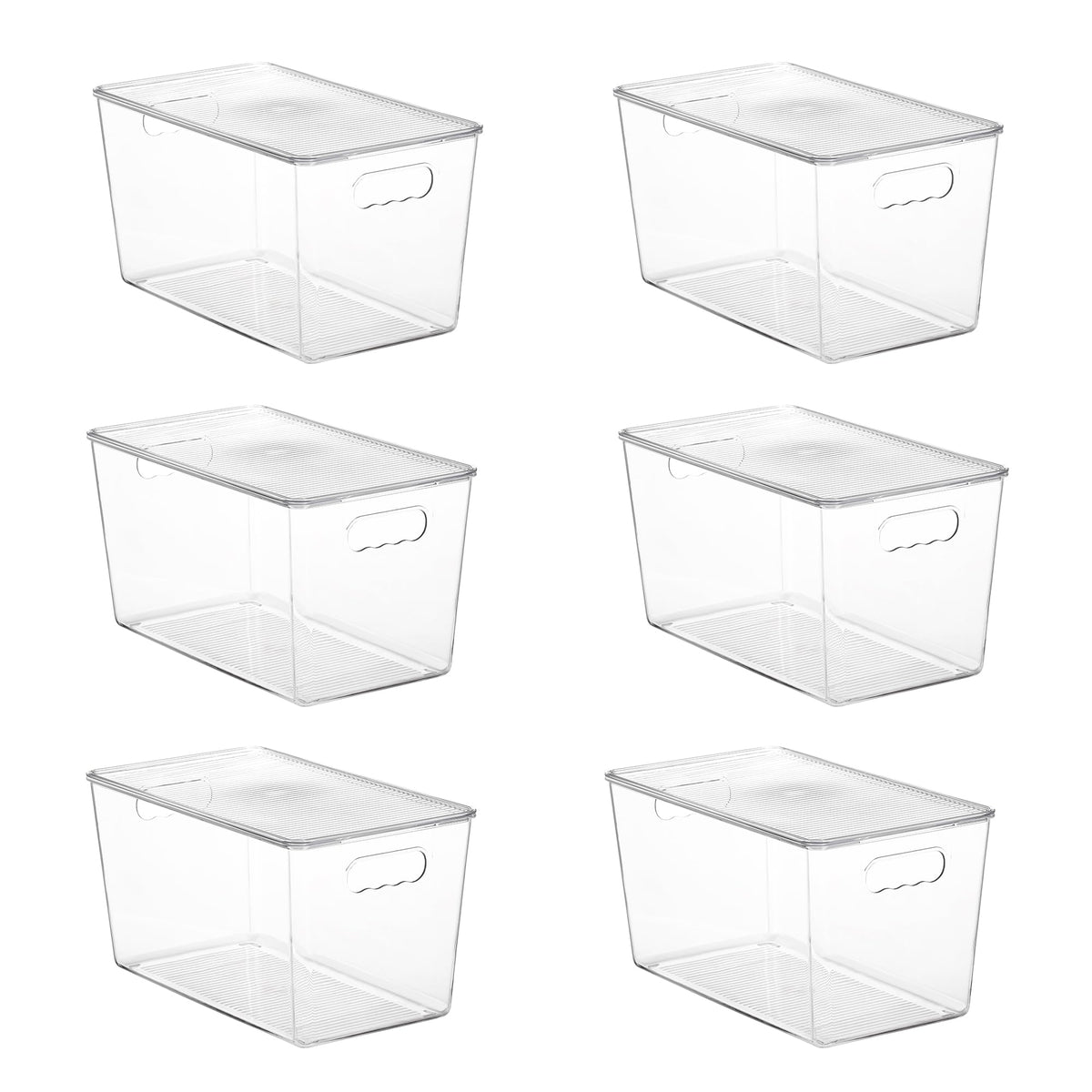 Vtopmart 6 Pack Clear Stackable Storage Bins with Lids and Handles, XLarge