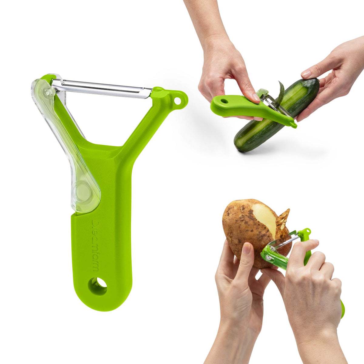 Dreamfarm Sharple Self-Sharpening Vegetable Peeler - Kermit Green