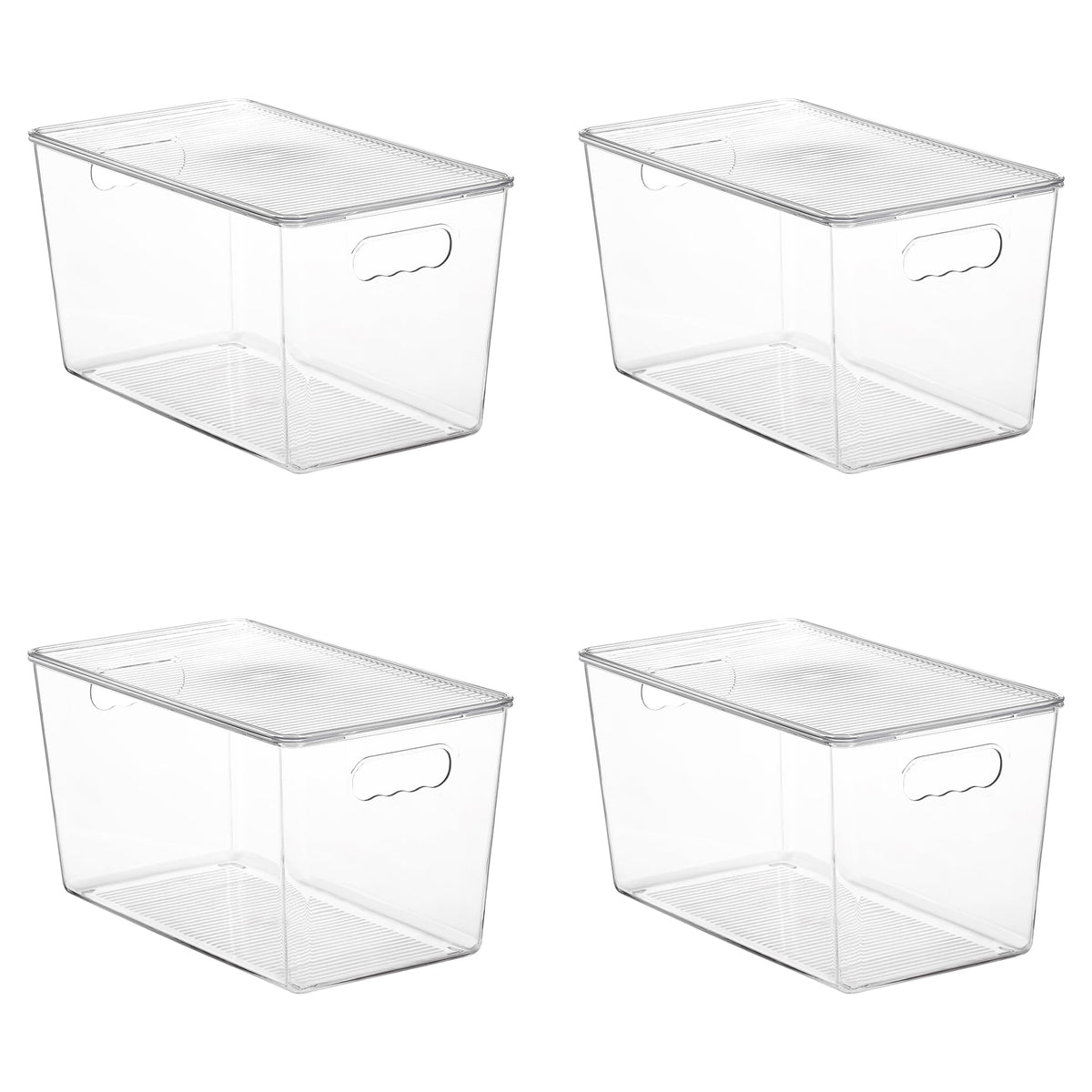 Vtopmart 6 Pack Clear Stackable Storage Bins with Lids and Handles, Medium