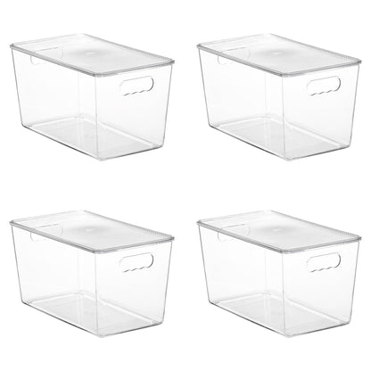 Vtopmart 6 Pack Clear Stackable Storage Bins with Lids and Handles, XLarge
