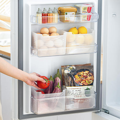 6 Pack Refrigerator Organizer Box, Plastic Refrigerator Side Door Storage Containers, Space-Saving Organizer Bins for Refrige, Refrige Drawers for Fruit and Vegetable (Clear,S×6)