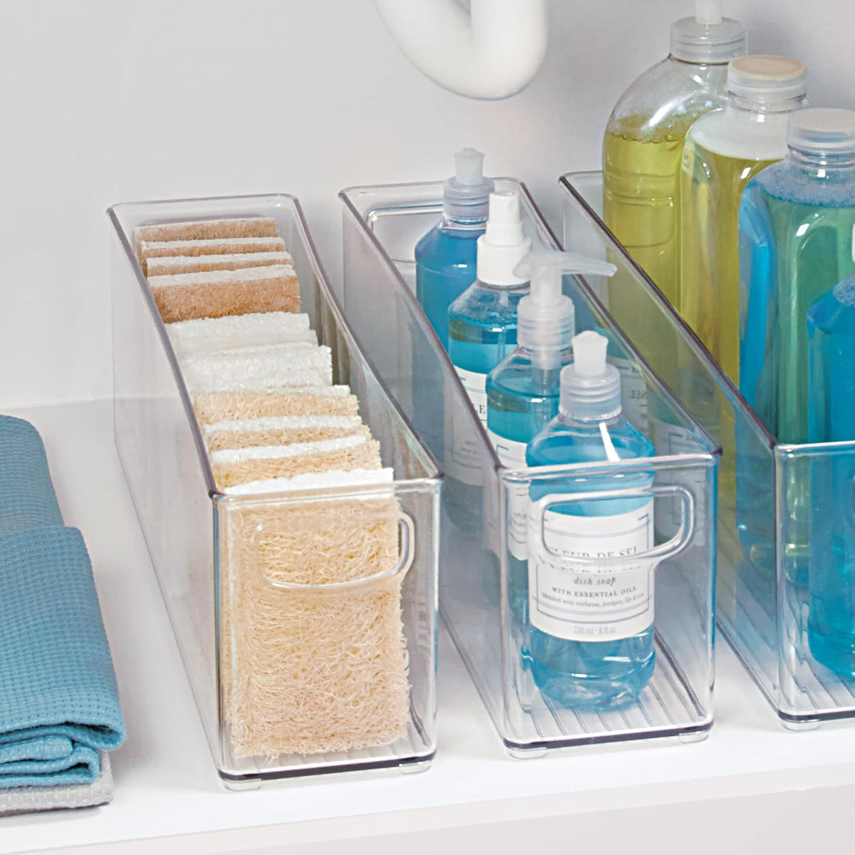 iDesign Plastic Stackable Pantry Bin, Set of 2, Clear