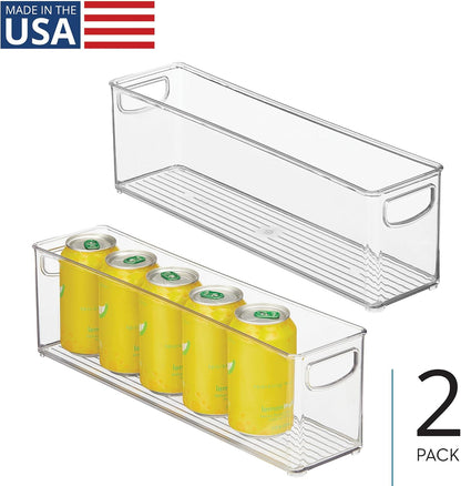 iDesign Plastic Stackable Pantry Bin, Set of 2, Clear