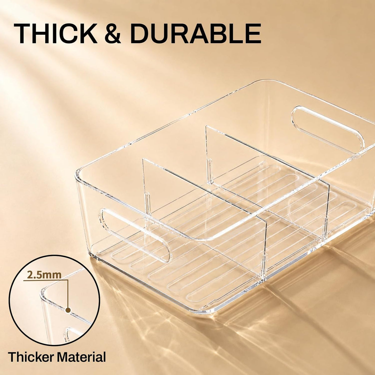 Mpotmiy 6-Pack Pantry Organizers and Storage, Clear Fridge Organizer Bins