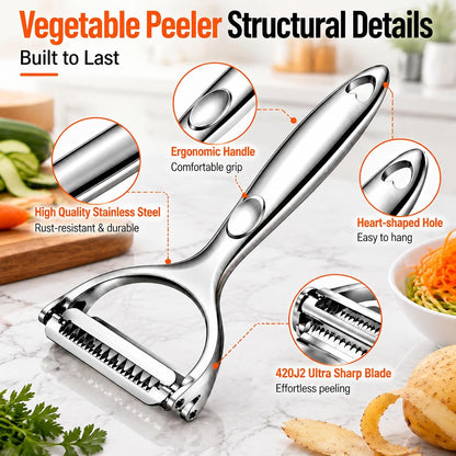 Vegetable Peelers for Kitchen, Ultra Sharp Julienne Peeler