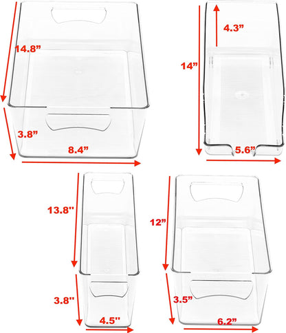 Simple Houseware Refrigerator Storage Organizer Bins, Assorted Set of 6