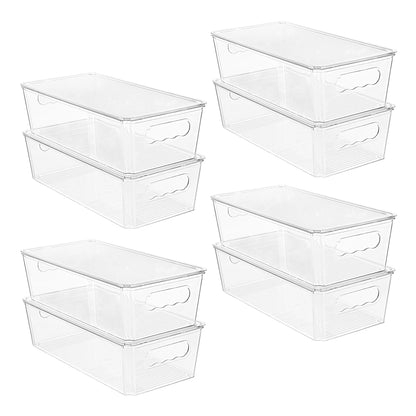 Vtopmart 2pcs Clear Stackable Storage Bins with Lids