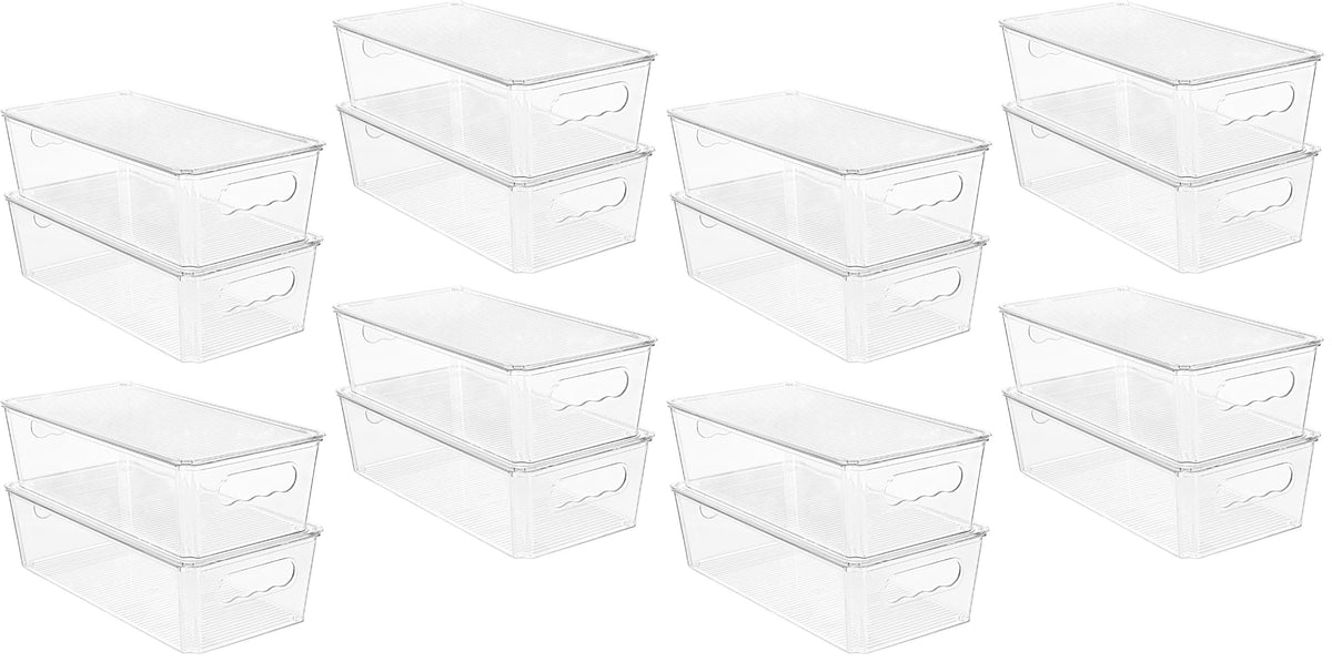 Vtopmart 2pcs Clear Stackable Storage Bins with Lids
