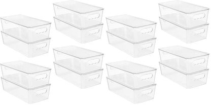 Vtopmart 2pcs Clear Stackable Storage Bins with Lids