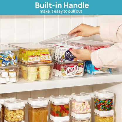 Vtopmart 8pcs Clear Stackable Storage Bins with Lids