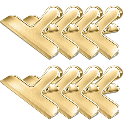Bag Clips, 8 Pack Chip Clips Heavy Duty Snack Bread Coffee Clip, Air Tight Seal Food Clip Large Clamp Office Paper Clamps for Food Packages, Kitchen, Office, Home, Fridge Black