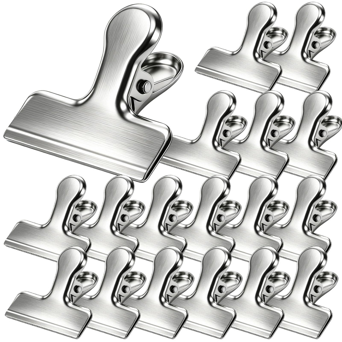 Bag Clips, 8 Pack Chip Clips Heavy Duty Snack Bread Coffee Clip, Air Tight Seal Food Clip Large Clamp Office Paper Clamps for Food Packages, Kitchen, Office, Home, Fridge Black