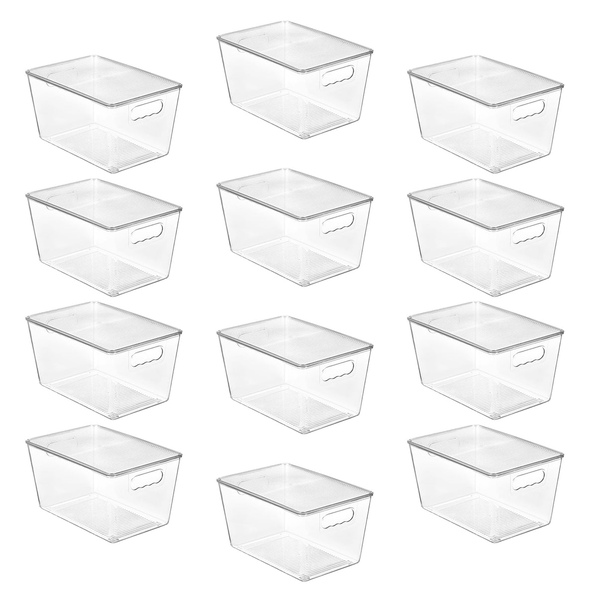 Vtopmart 6 Pack Clear Stackable Storage Bins with Lids and Handles, XLarge