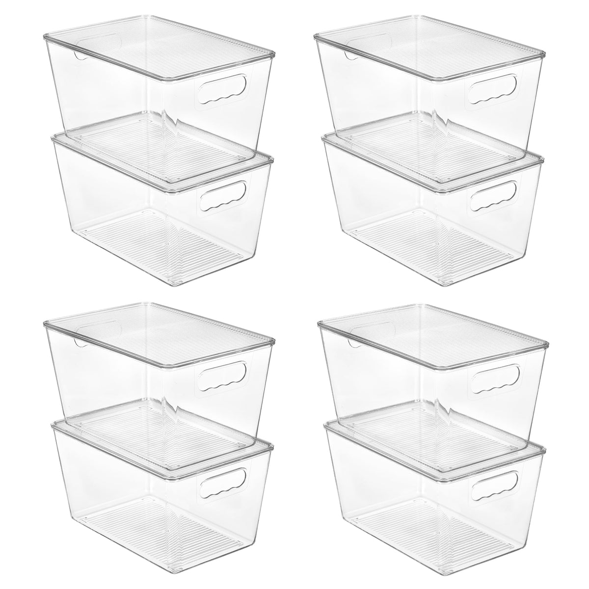 Vtopmart 6 Pack Clear Stackable Storage Bins with Lids and Handles, XLarge