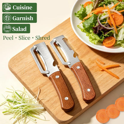2 PCS Multifunctional Vegetable Peeler for Kitchen, 4-in-1 Peeler Shredder