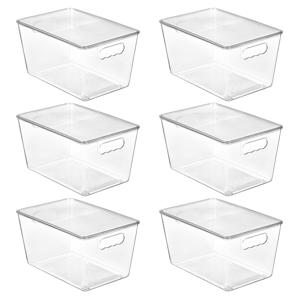 Vtopmart 6 Pack Clear Stackable Storage Bins with Lids and Handles, XLarge