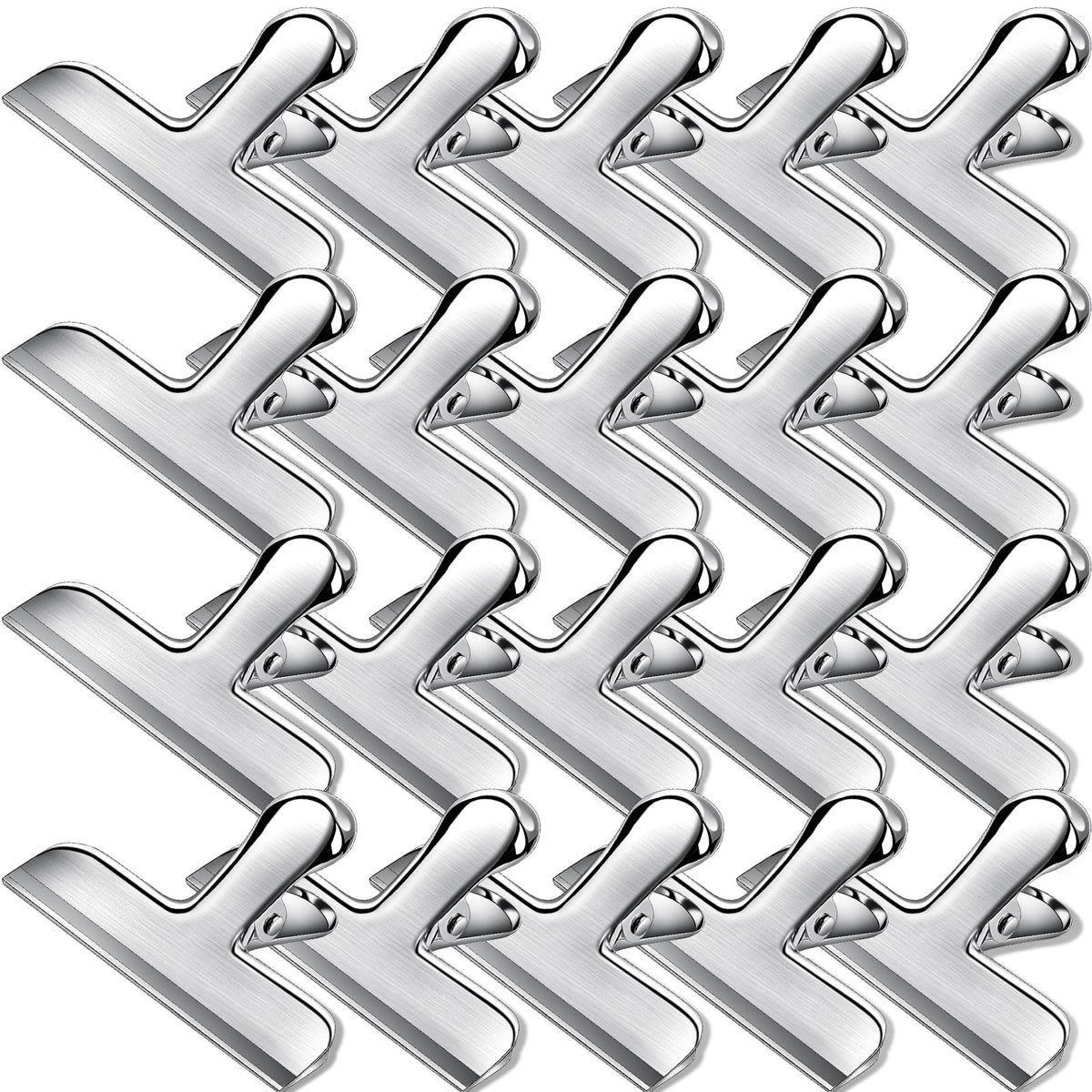 Bag Clips, 8 Pack Chip Clips Heavy Duty Snack Bread Coffee Clip, Air Tight Seal Food Clip Large Clamp Office Paper Clamps for Food Packages, Kitchen, Office, Home, Fridge Black