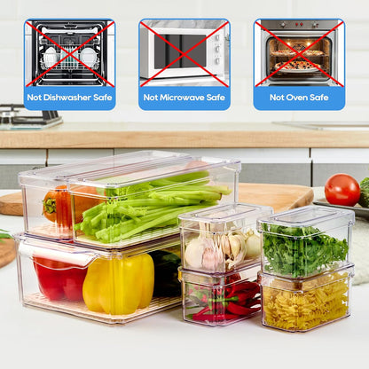 JollyPack Fridge Organizers, Refrigerator Organizer Bins with Lids, 14 Pack