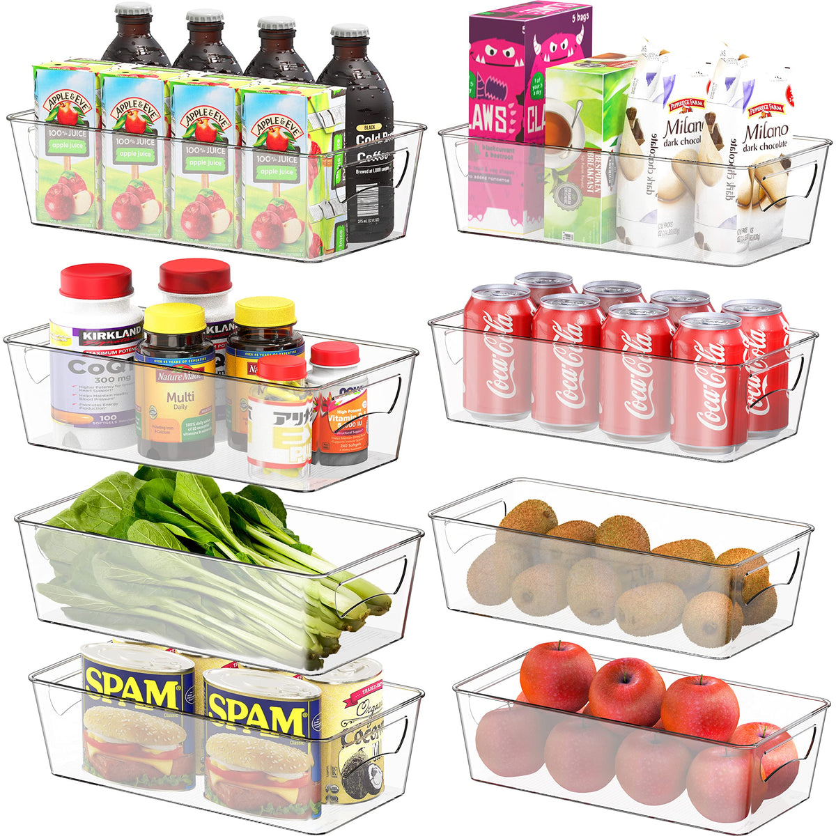 Simple Houseware Refrigerator Storage Organizer Bins, Assorted Set of 6