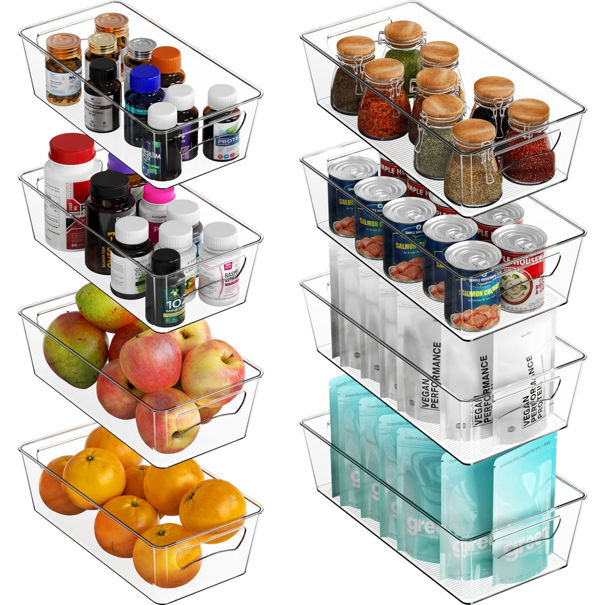 Simple Houseware Refrigerator Storage Organizer Bins, Assorted Set of 6